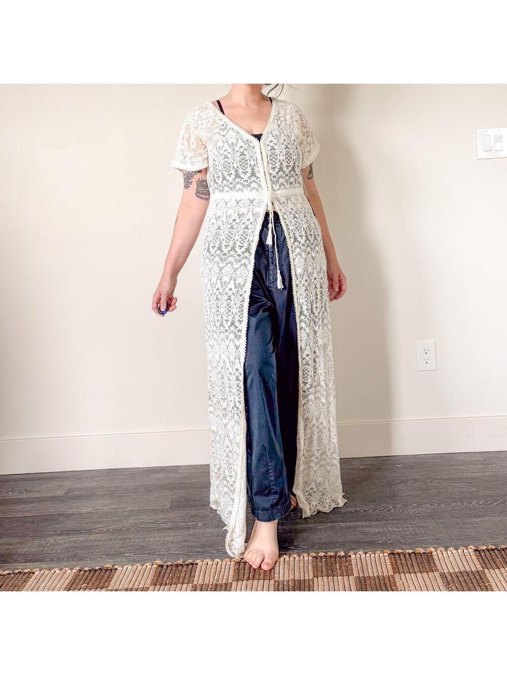 Fairy Bridal Lace Kimono Short Sleeve Maxi
